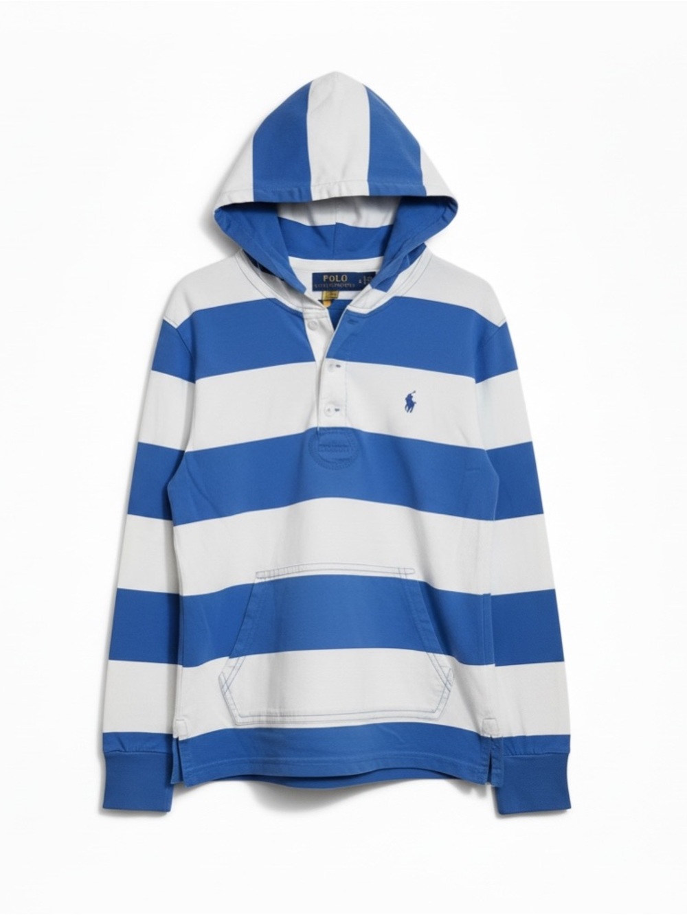 Polo Ralph Lauren Boys‎ Striped Hooded Rugby Shirt Classic Preppy Spring Summer